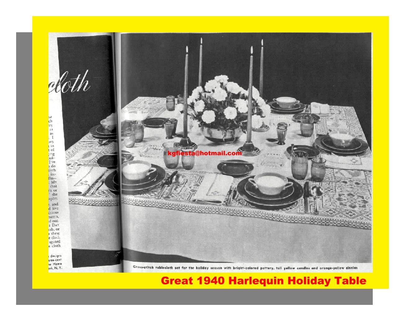 Vintage picture ..all Harlequin Table Setting