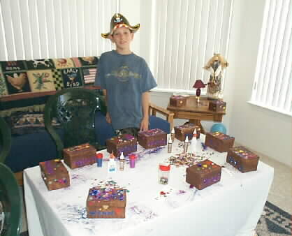 Each  made a treasure chest to fill up at the treasure pirate hunt
