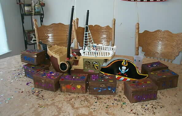 Treasure chests by Party guests